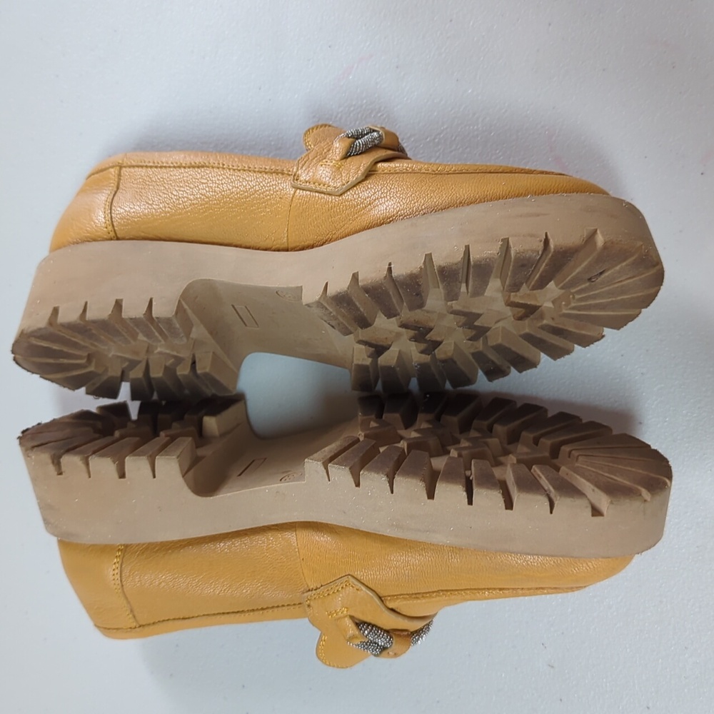 Bruno Premi, Anthropologie, mustard yellow lug loafers. Size 38 - Picture 5 of 11
